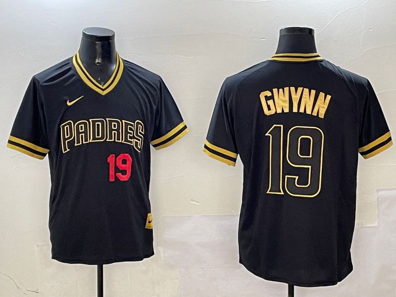 Men San Diego Padres #19 Gwynn Black Gold Game 2025 Nike MLB Jersey style 3256